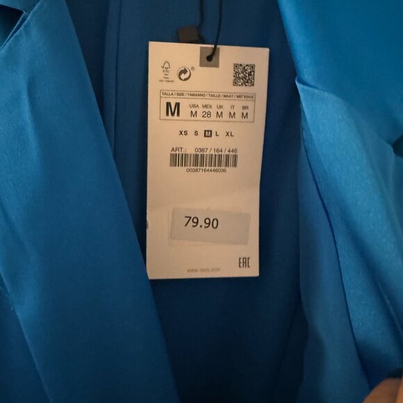 ZARA BLUE SATIN ROMPER - Picture 3 of 5